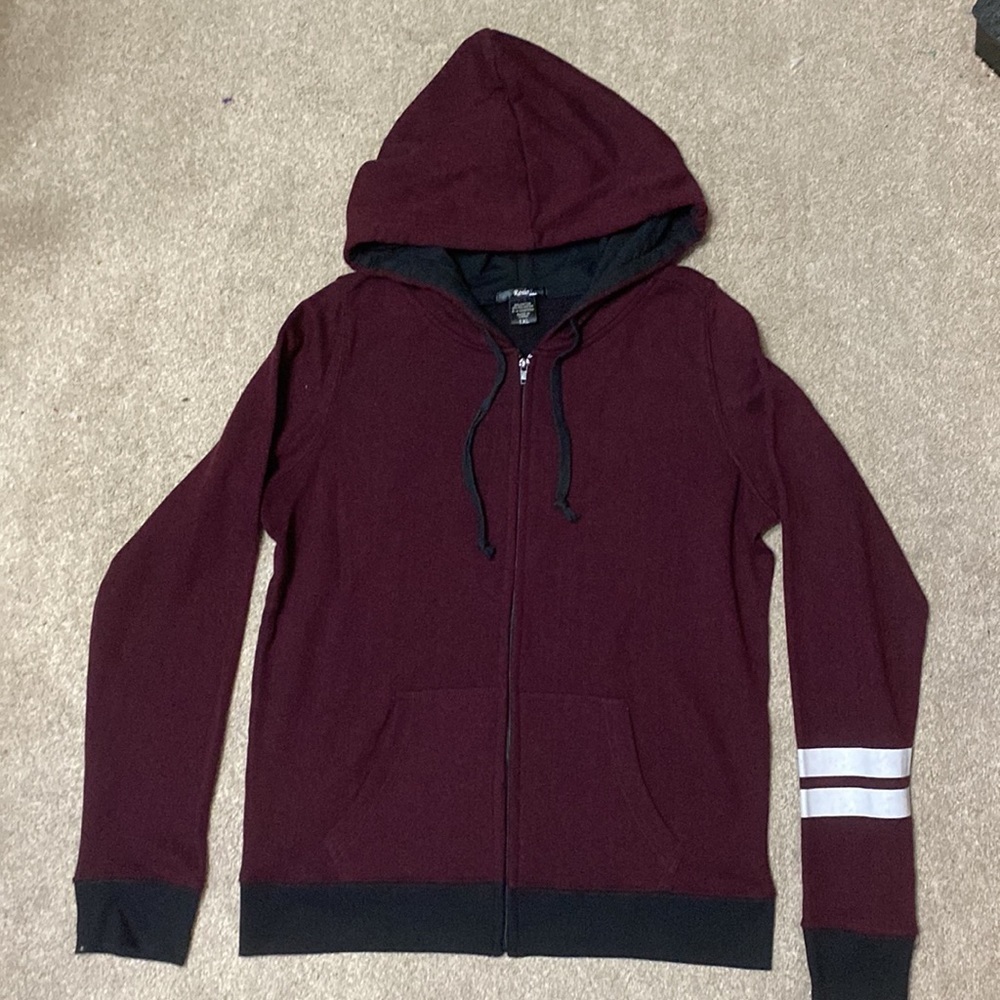 Rosio Burgundy Full Zip Sweatshirt Size 1XL & 2XL